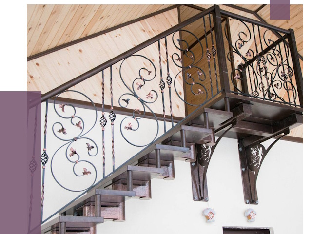 Кованые лестницы в Юрге от 83429 руб. под ключ