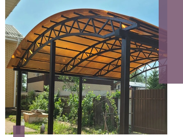 Изготовление навесов под ключ в Юрге из качественных материалов