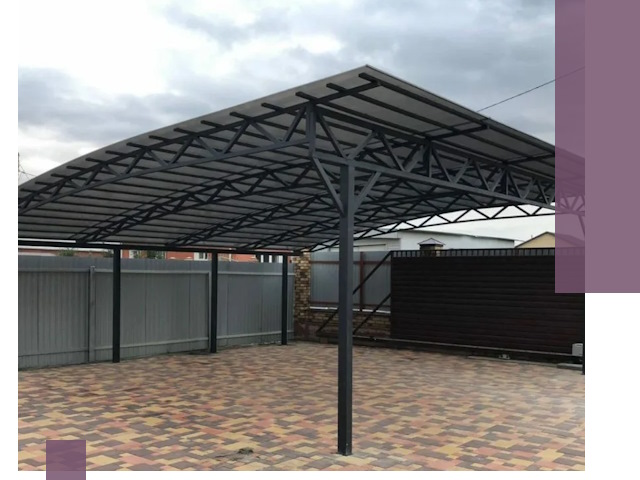 Недорогие навесы под ключ в Юрге — изготовление и монтаж