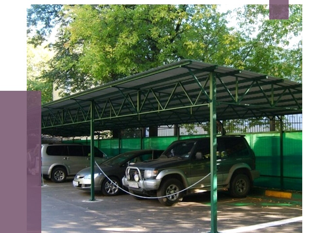 Навесы для парковки в Юрге от 83964 руб. заказать | ПРОЛЁТ-Юрг