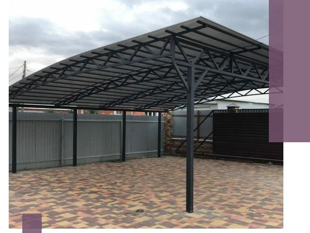 Металлические навесы под ключ в Юрге — изготовление и монтаж