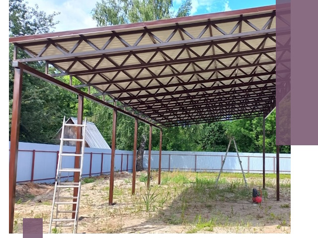 Односкатные навесы под ключ в Юрге — изготовление и монтаж