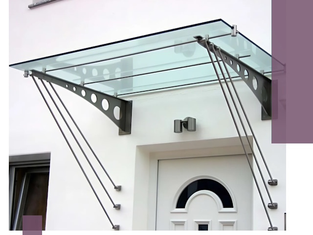 Козырьки над входом под ключ в Юрге — изготовление и монтаж