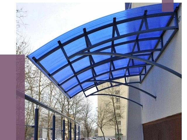 Козырьки из поликарбоната в Юрге от 4492 руб. под ключ | ПРОЛЁТ-Юрг