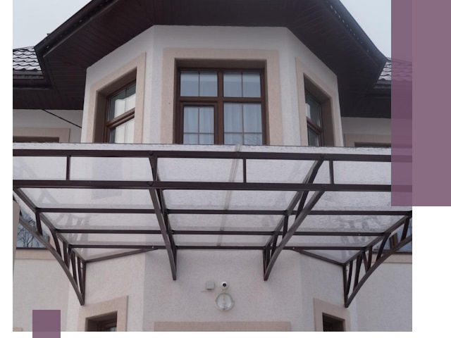 Козырьки из поликарбоната под ключ в Юрге