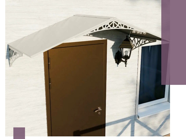 Металлические козырьки на входы и террасы в Юрге