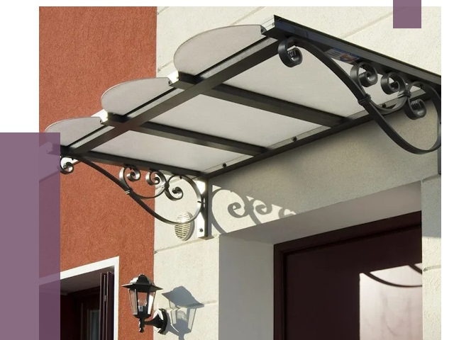 Односкатные козырьки в Юрге от 8771 руб.  | ПРОЛЁТ-Юрг