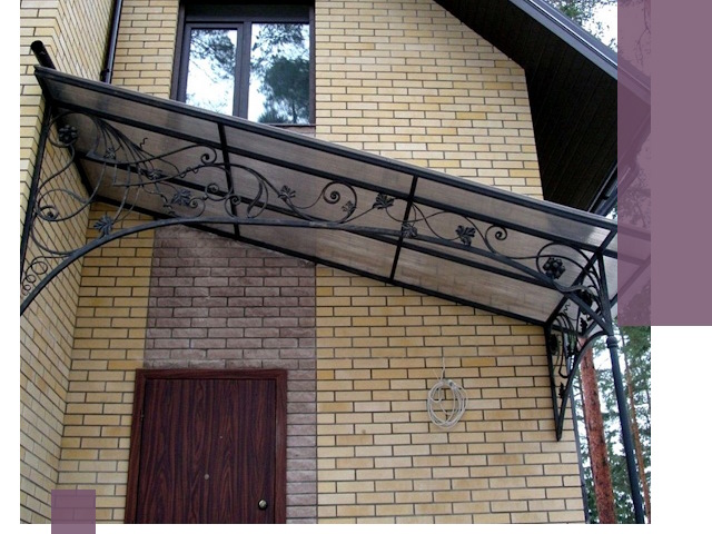 Односкатные козырьки из металла под ключ в Юрге