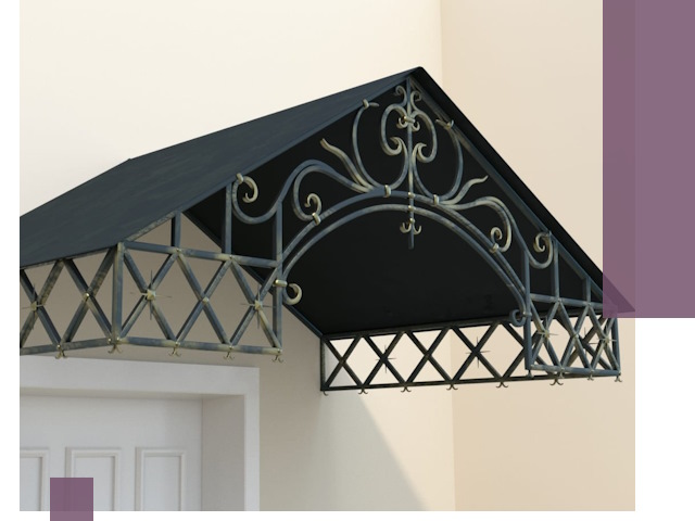 Двускатные металлические козырьки под ключ в Юрге