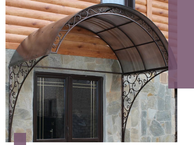 Арочные козырьки под ключ в Юрге: изготовление и монтаж